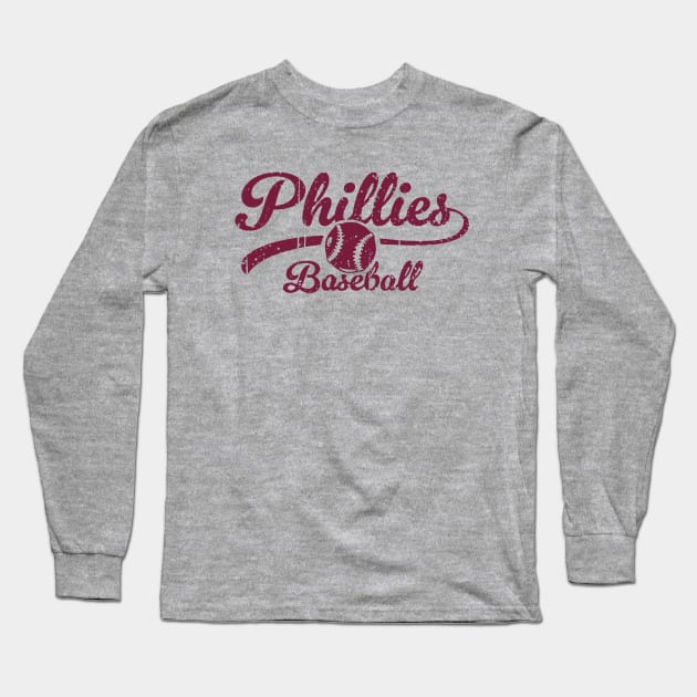 Retro Phillies Long Sleeve T-Shirt by Throwzack